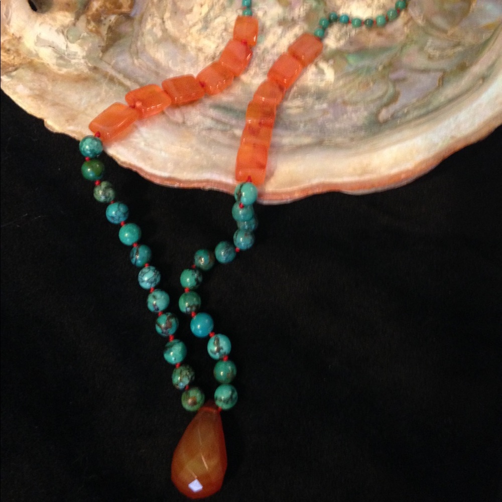 Turquoise and agate necklace